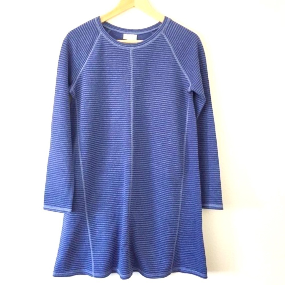 J. Jill Striped Tunics Blue Knit Long Sleeve women’s size S Petite thick